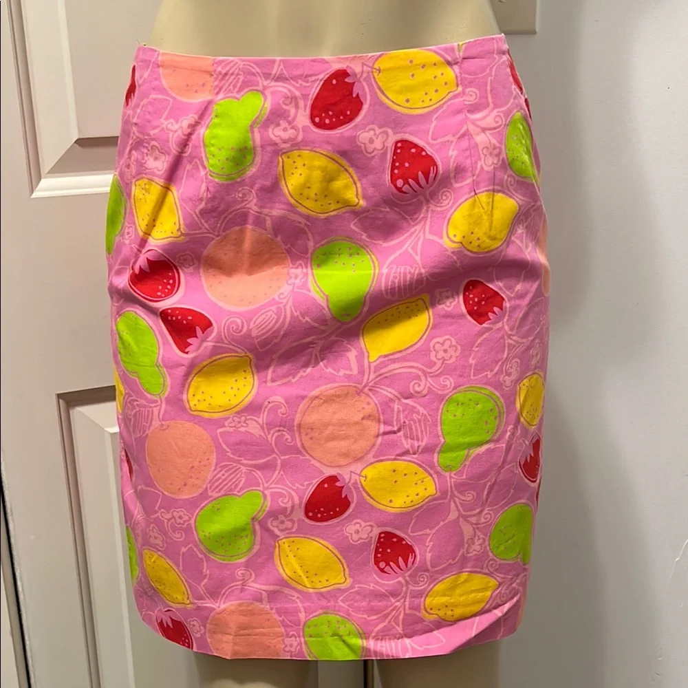 LILLY PULITZER Vibrant Pink Fruit Print Skirt